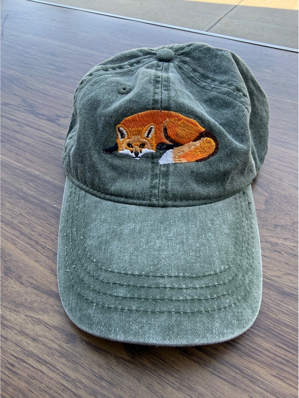 Eco Headwear Red Fox Baseball Cap Hat Green